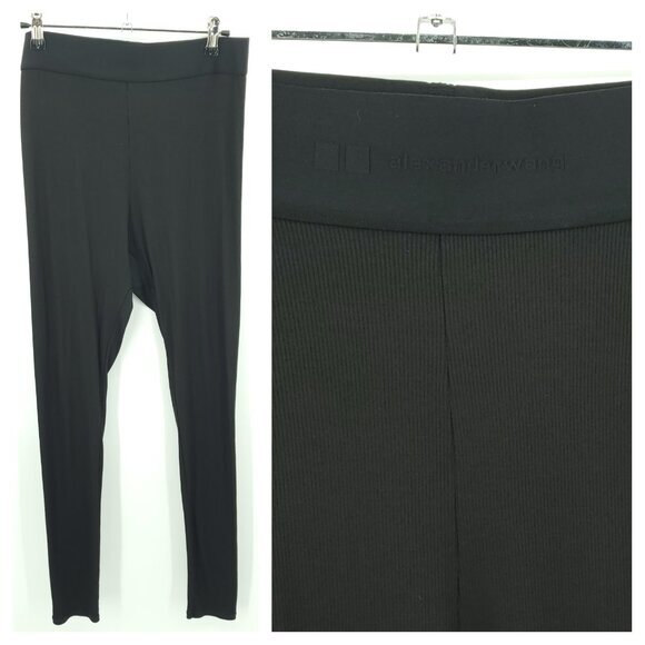 Alexander Wang X Uniqlo High Rise Branded Waist Heattech Leggings XL Black - Picture 1 of 15